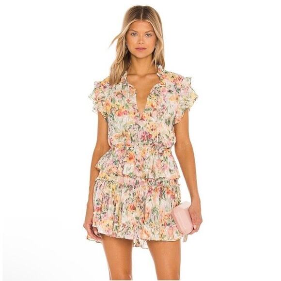 Misa Los Angeles Dresses & Skirts - NEW Misa Los Angeles Sz XS Ruffled Lillian Mini Dress Bahara Floral